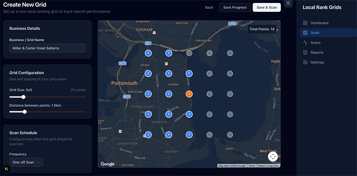 select your grid locations