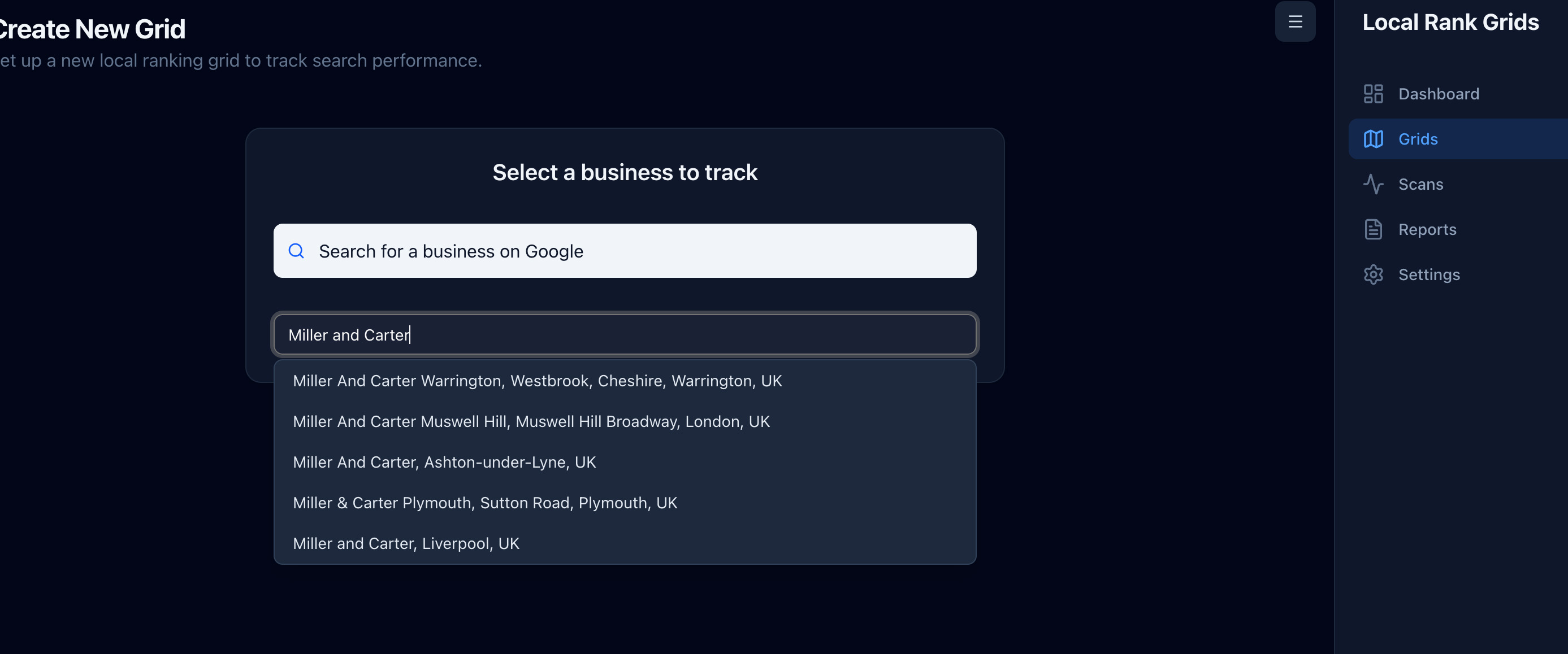 business search through google maps api